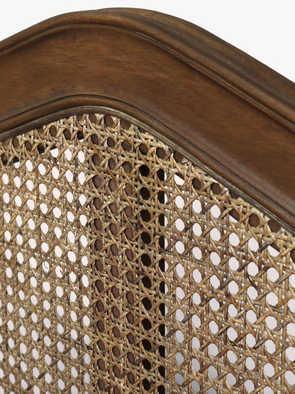 Laura Ashley Montpellier 5ft Bed frame in Walnut with elegant French styling including a rattan headboard