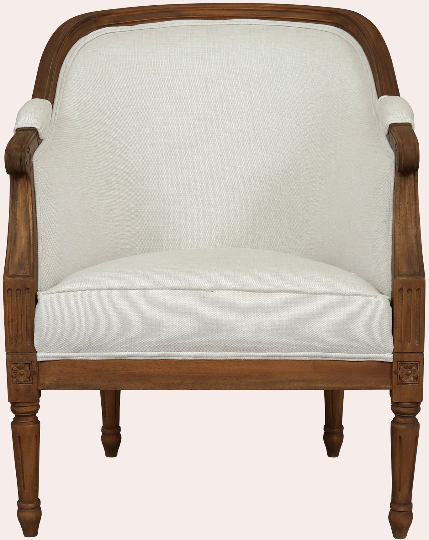 Laura Ashley Montpellier Upholstered Occasional Chair with French curved detailing to the walnut wood frame