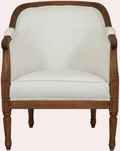 Laura Ashley Montpellier Upholstered Occasional Chair with French curved detailing to the walnut wood frame