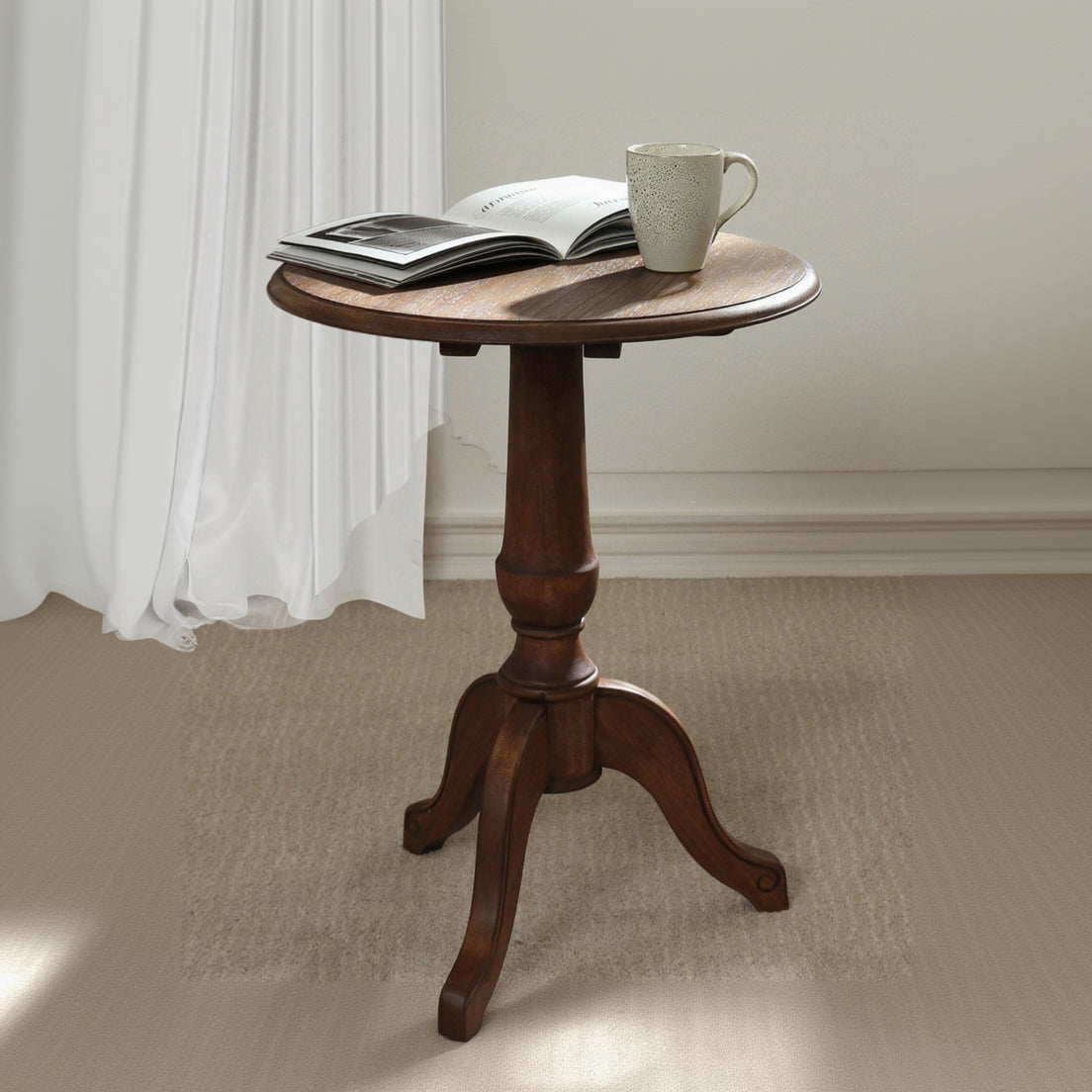 The Laura Ashley Montpellier side table can be used as a bedside or everyday side table, with a walnut finish it complements the rest of the collection perfectly