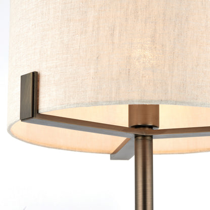 Gallery Direct Hayfield Table Lamp Bronze/Natural, close-up of the finish and design