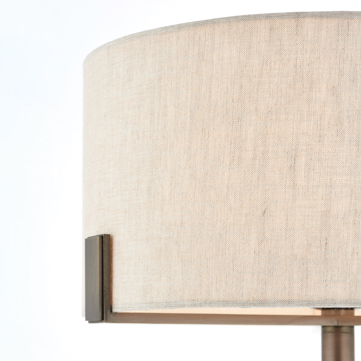 Gallery Direct Hayfield Table Lamp Bronze/Natural, close-up of the finish and design
