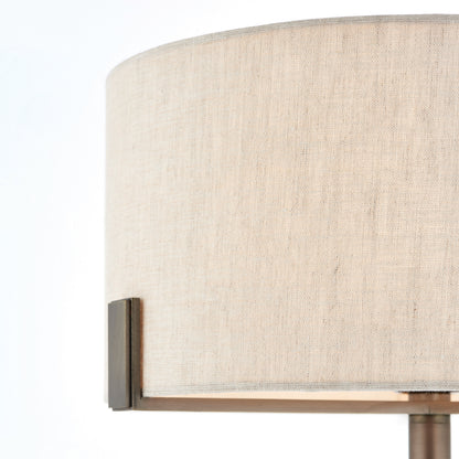 Gallery Direct Hayfield Table Lamp Bronze/Natural, close-up of the finish and design