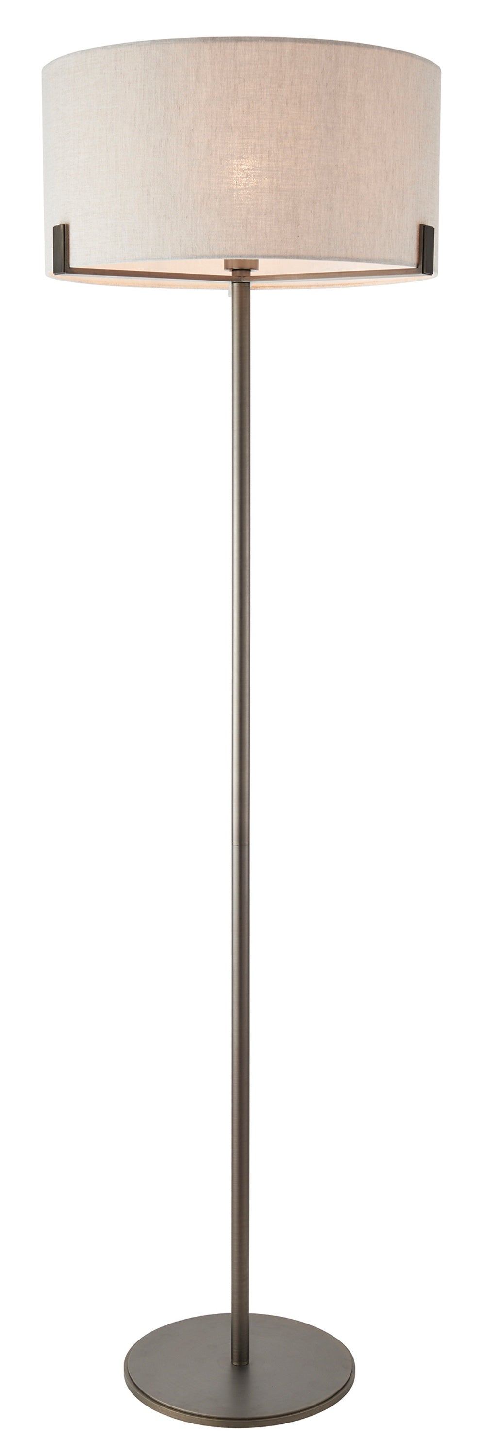 Gallery Direct Hayfield Floor Lamp Bronze/Natural, complete product view on a white background