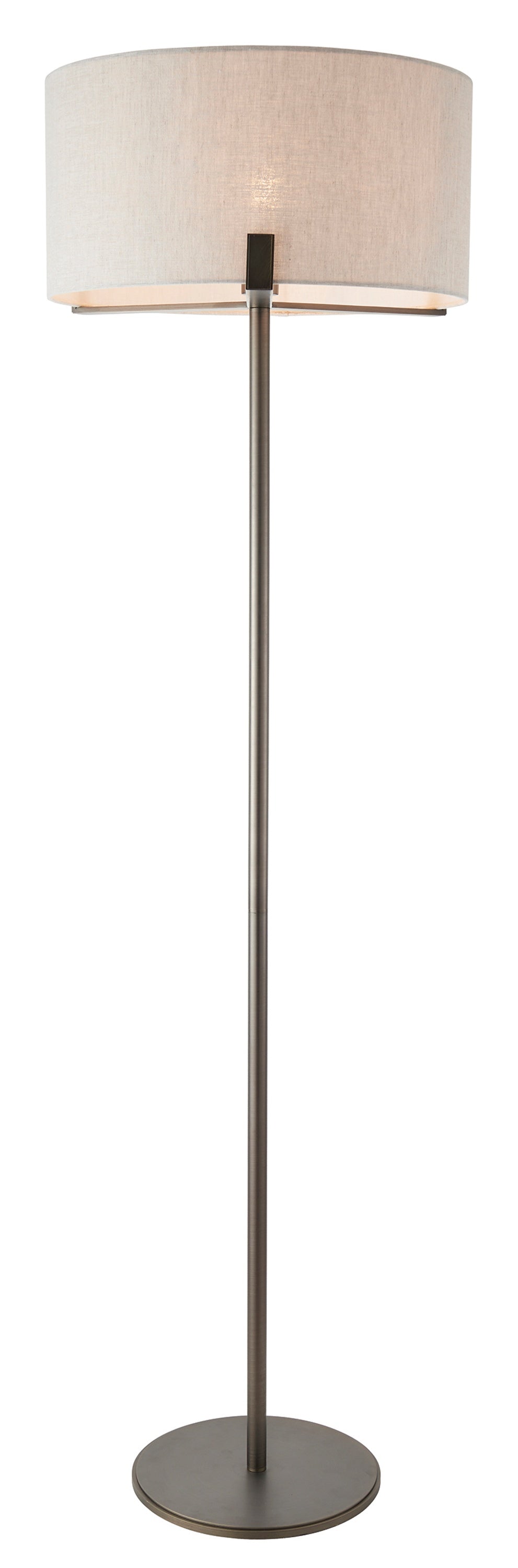 Gallery Direct Hayfield Floor Lamp Bronze/Natural, complete product view on a white background