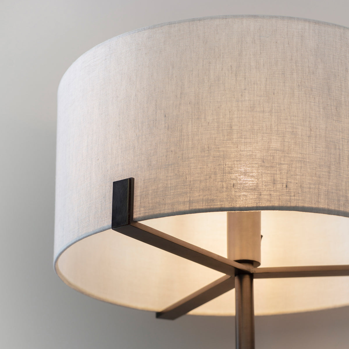 Gallery Direct Hayfield Floor Lamp Bronze/Natural, close-up of the finish and design