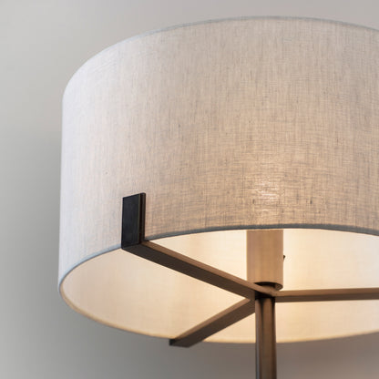 Gallery Direct Hayfield Floor Lamp Bronze/Natural, close-up of the finish and design