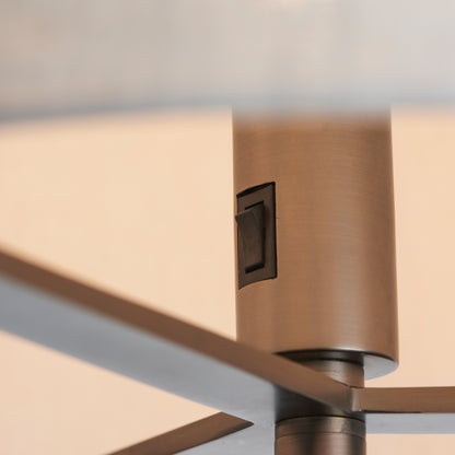 Gallery Direct Hayfield Floor Lamp Bronze/Natural, close-up of the finish and design