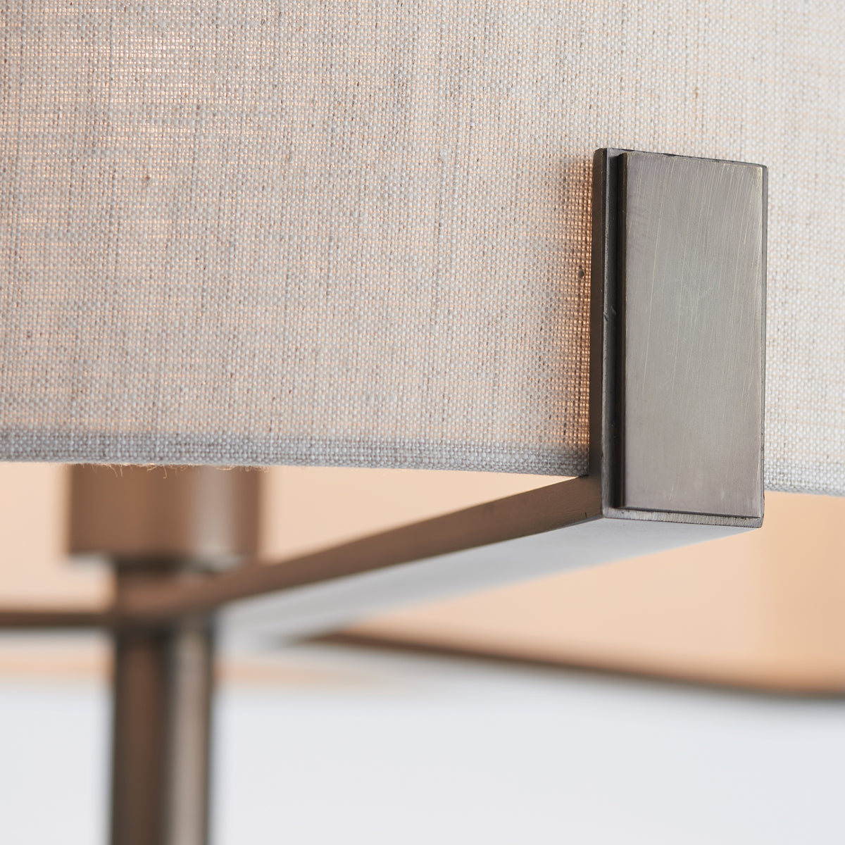 Gallery Direct Hayfield Floor Lamp Bronze/Natural, close-up of the finish and design