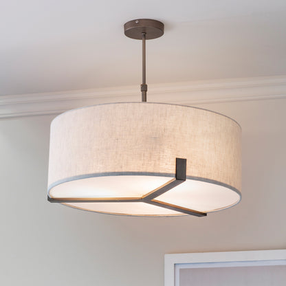 Gallery Direct Hayfield Pendant Light Bronze/Natural, styled in a room setting
