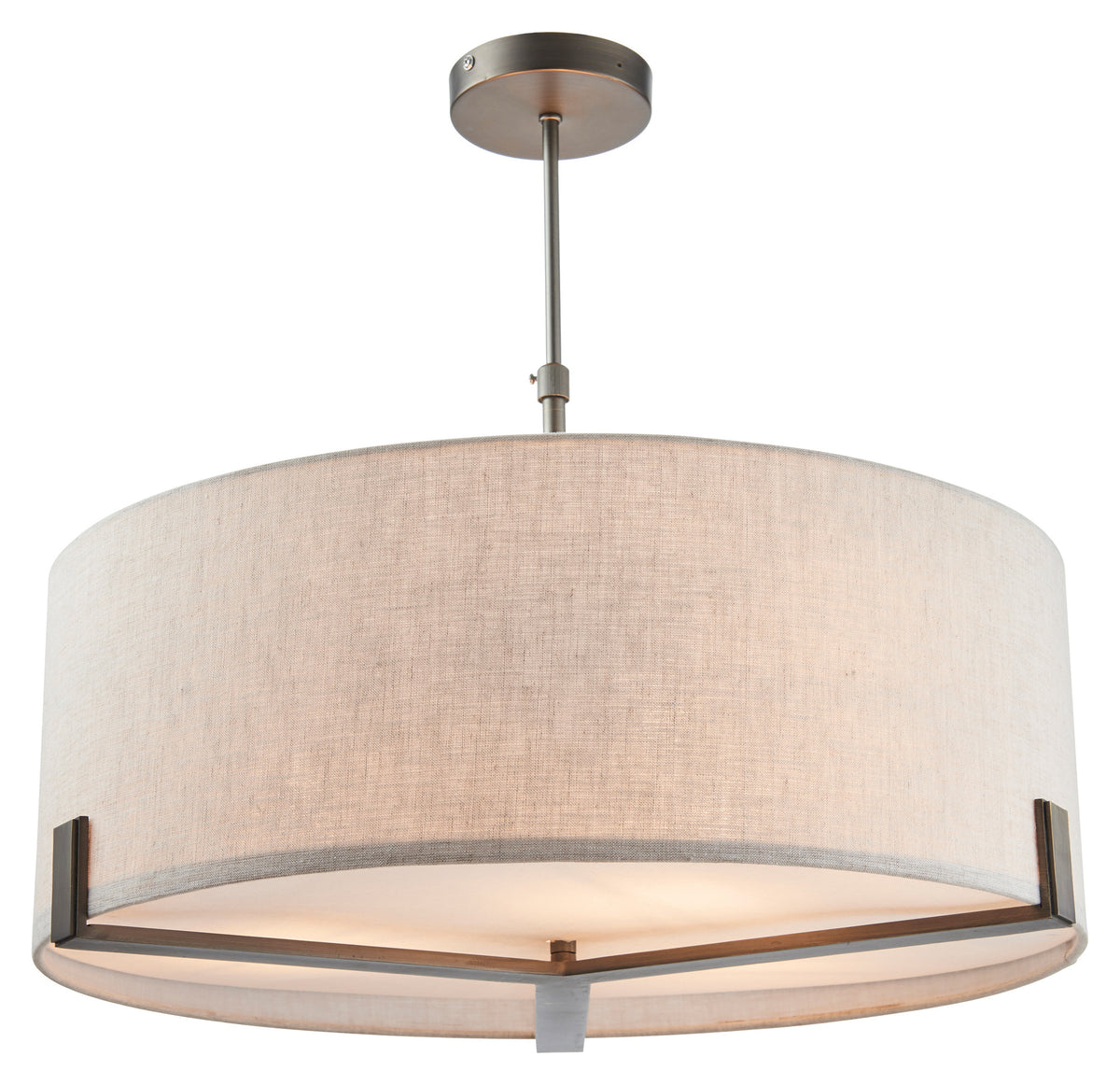 Gallery Direct Hayfield Pendant Light Bronze/Natural, complete product view on a white background