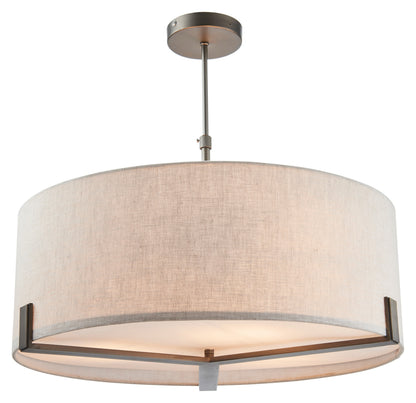 Gallery Direct Hayfield Pendant Light Bronze/Natural, complete product view on a white background