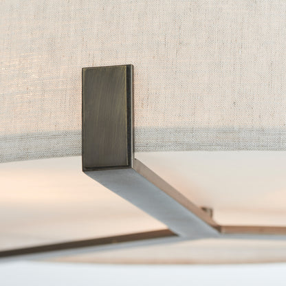 Gallery Direct Hayfield Pendant Light Bronze/Natural, close-up of the finish and design