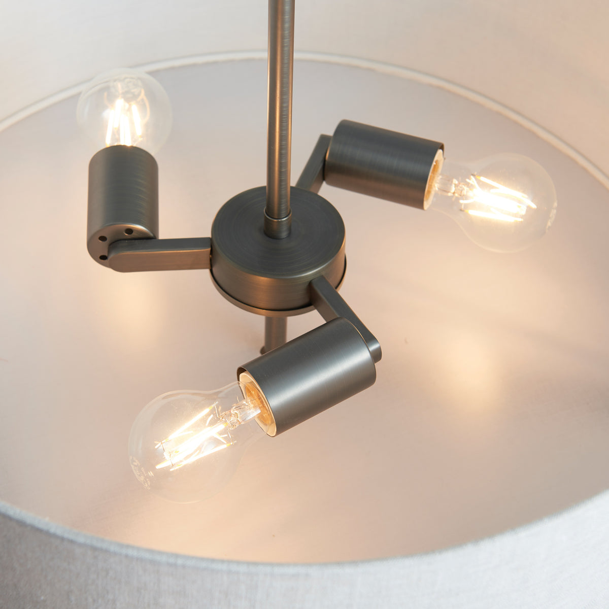 Gallery Direct Hayfield Pendant Light Bronze/Natural, close-up of the finish and design