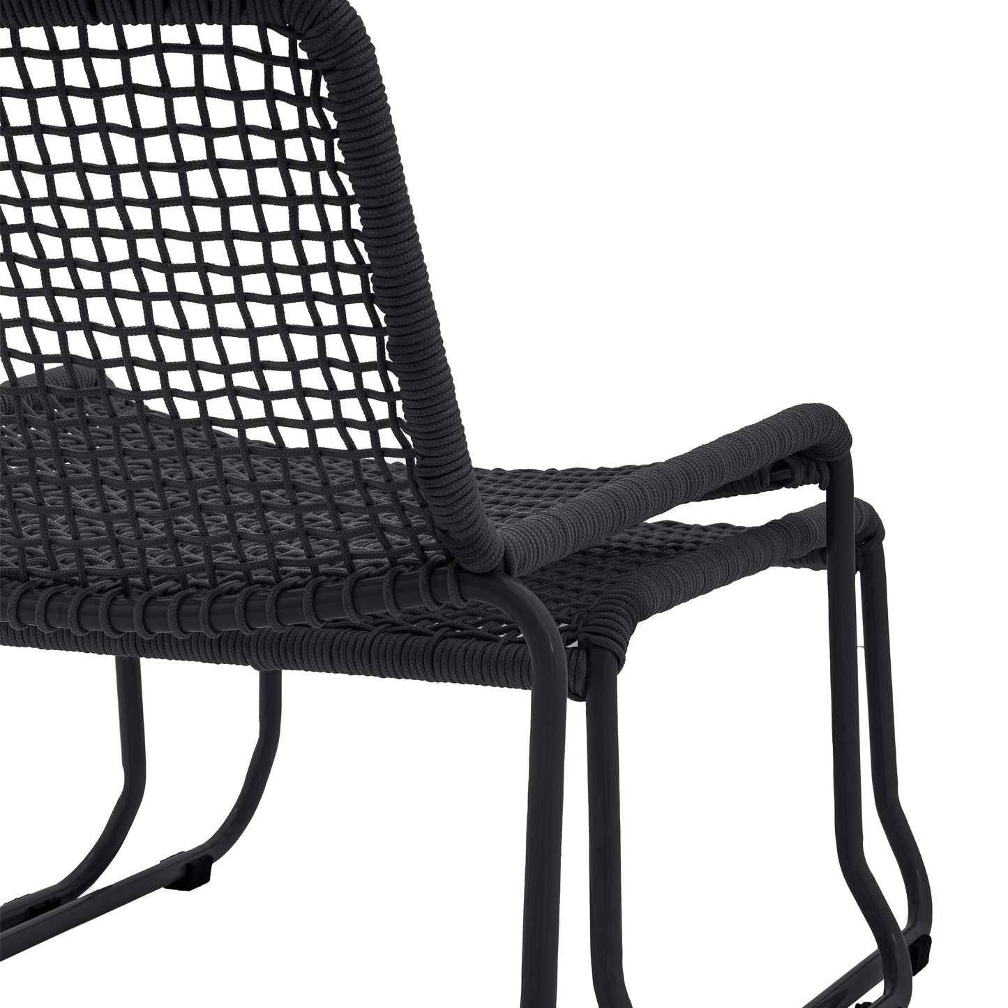 Gallery Garden Sassano Lounge Chair with Footstool in Black