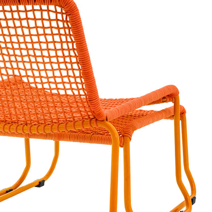 Gallery Garden Sassano Lounge Chair with Footstool in Orange