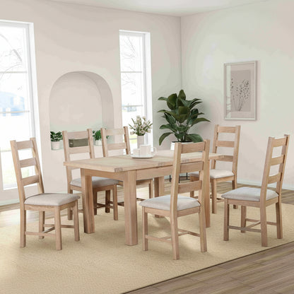 Papaya Foxington 120cm-153cm Extending Dining Table crafted from solid natural oak wood can seat 4-6 people 
