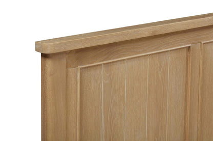 Papaya Foxington 135cm Small King Size Bed Frame in Natural Oak with panelled headboard