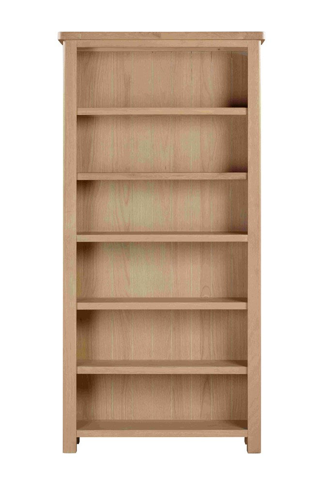 Papaya Foxington 180cm 6 Shelf Bookcase in Natural Solid Oak and rounded corner detail