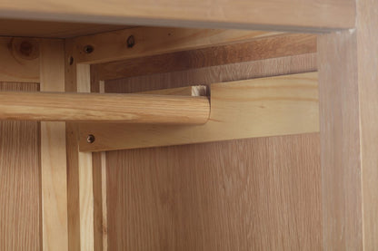 Papaya Foxington Double Wardrobe in solid Natural Oak with spacious internal hanging space 
