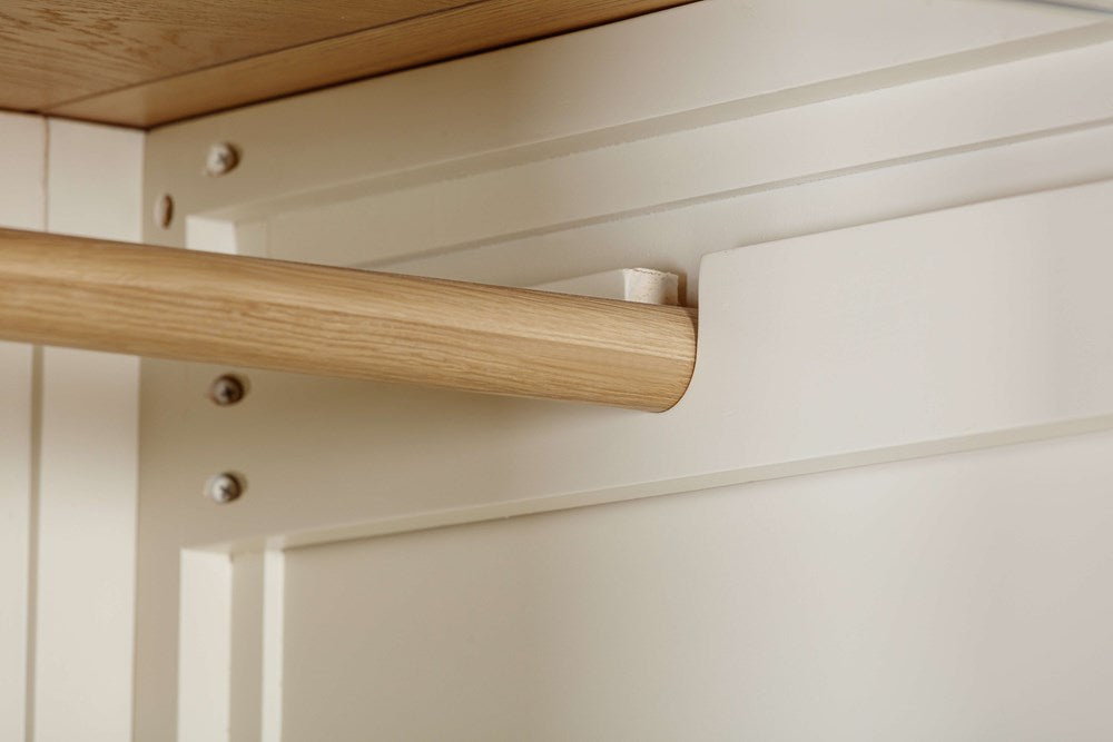 Papaya Foxington Double Wardrobe in OWP Painted and natural oak trim, with internal hanging space and 2 lower drawers