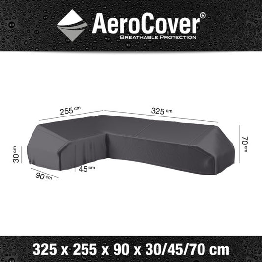 Platform Aerocover Left Hand 325cm x 255cm x 70cm features a breathable, water resistant ripstop polyester with dual stopper drawstring system