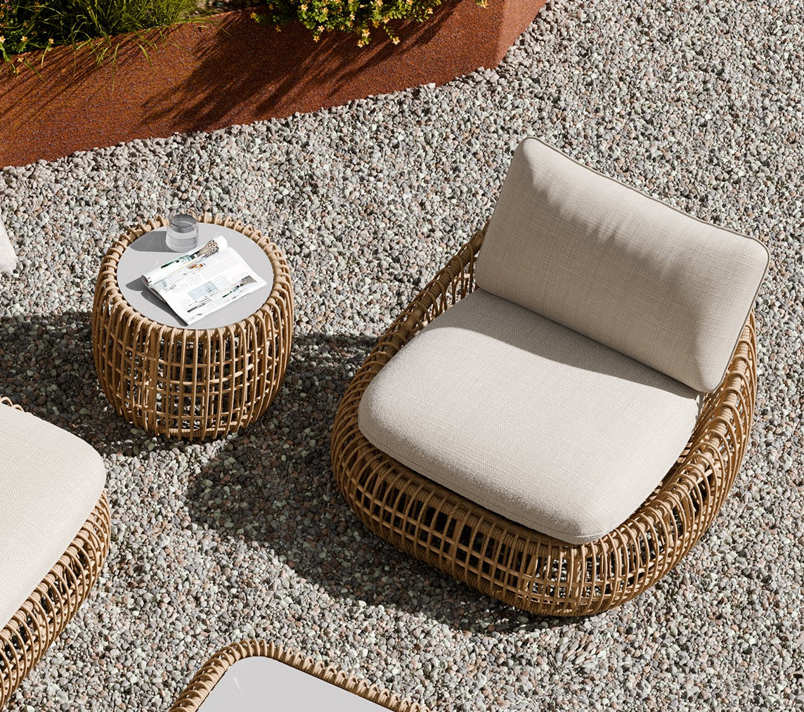 Royal Garden Norden Lounge Set features a generous sofa and 2 armchairs with luxuriously padded cushions, plus matching coffee and side tables