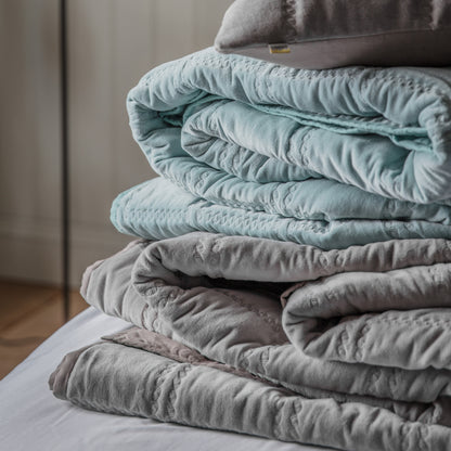 Gallery Direct Quilted Cotton Velvet Bedspread Grey - image 3