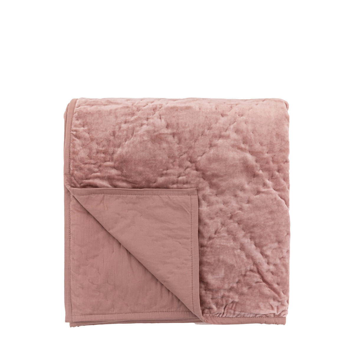 Gallery Direct Quilted Cotton Velvet Bedspread Blush - image 2
