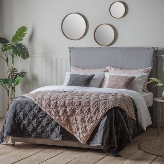 Gallery Direct Quilted Cotton Velvet Bedspread Blush - image 1