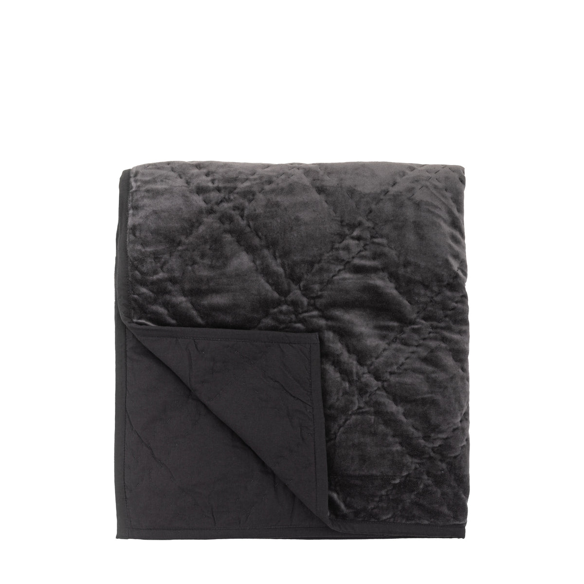 Gallery Direct Quilted Cotton Velvet Bedspread Charcoal - image 2