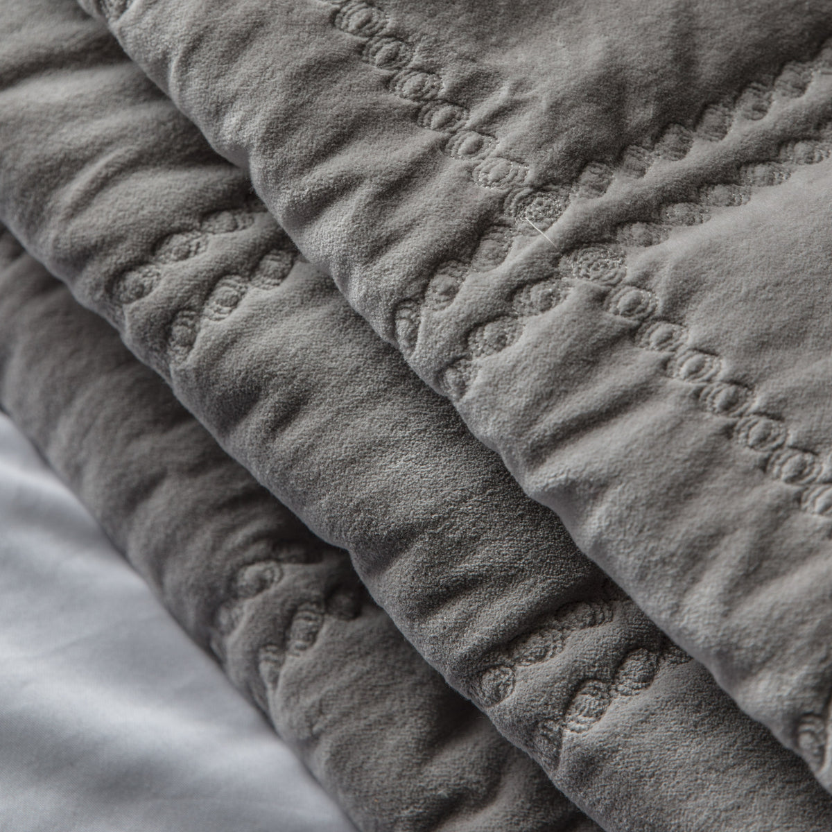 Gallery Direct Quilted Cotton Velvet Bedspread Charcoal - image 4