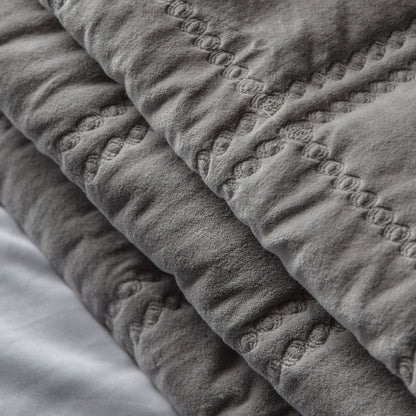 Gallery Direct Quilted Cotton Velvet Bedspread Charcoal - image 4