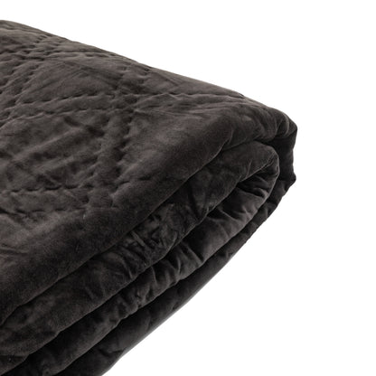 Gallery Direct Quilted Cotton Velvet Bedspread Charcoal - image 5