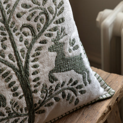Gallery Direct Woodland Tree Scene Embroidered Cushion Poly Filled - image 3