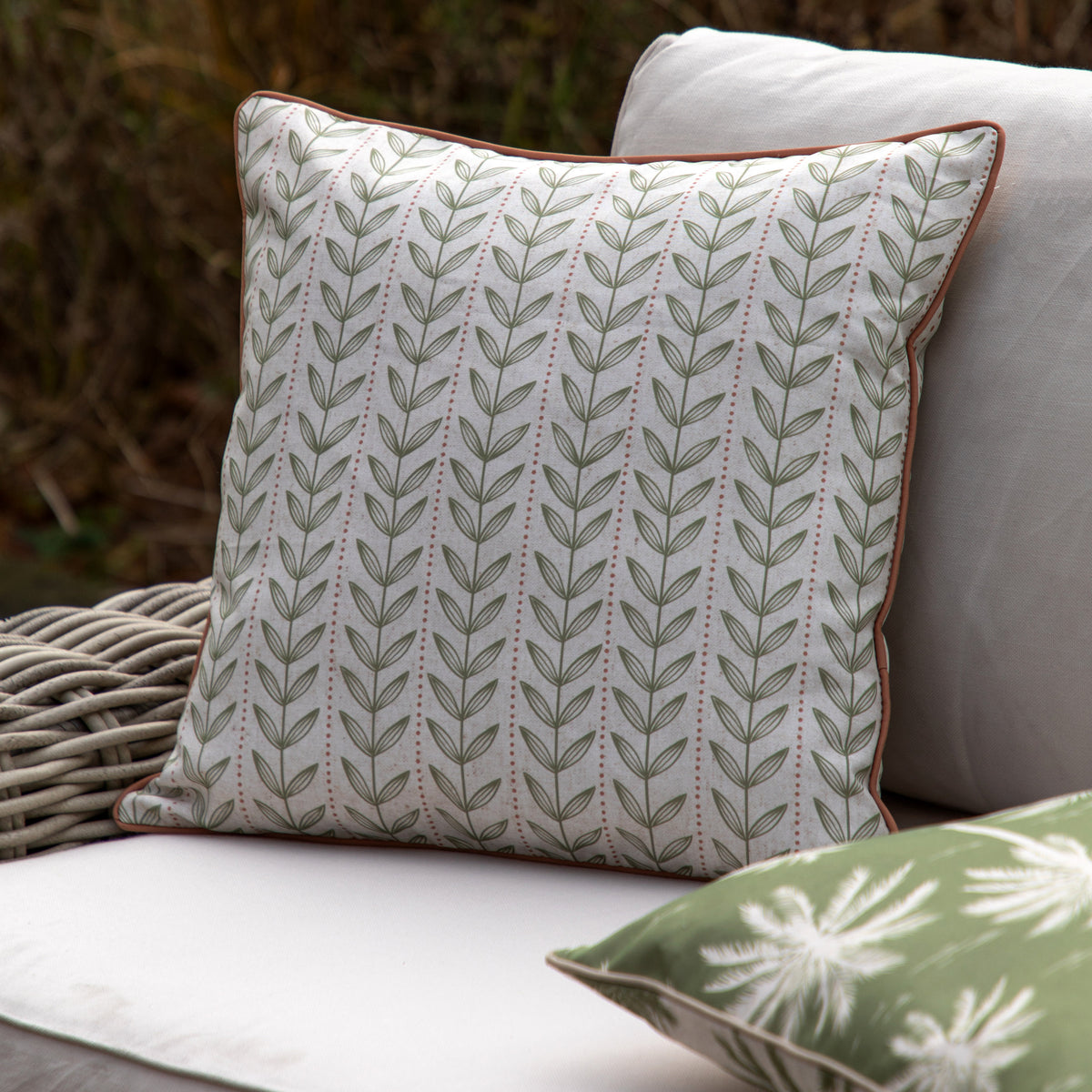 Gallery Direct Aurelian Cushion Olive Poly Filled - image 1