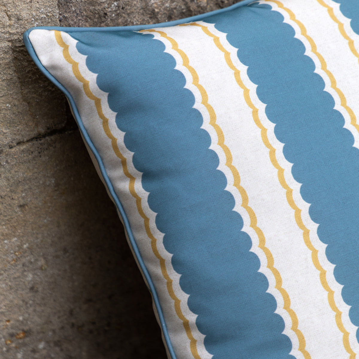 Gallery Direct Calivana Cushion Blue/Ochre Poly Filled - image 3