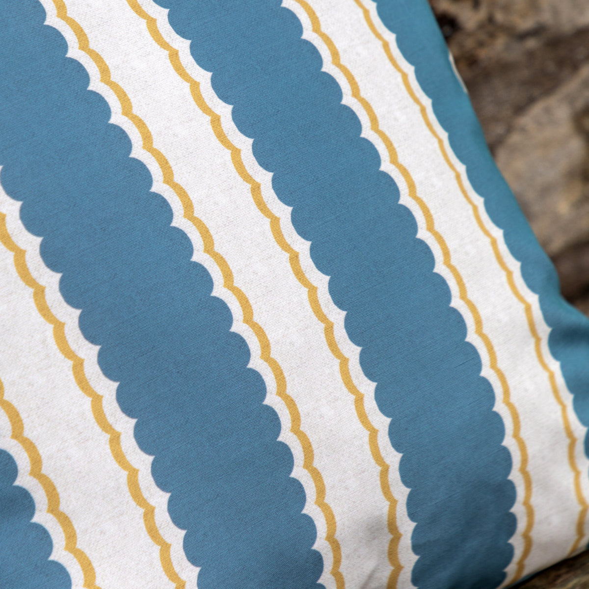Gallery Direct Calivana Cushion Blue/Ochre Poly Filled - image 4