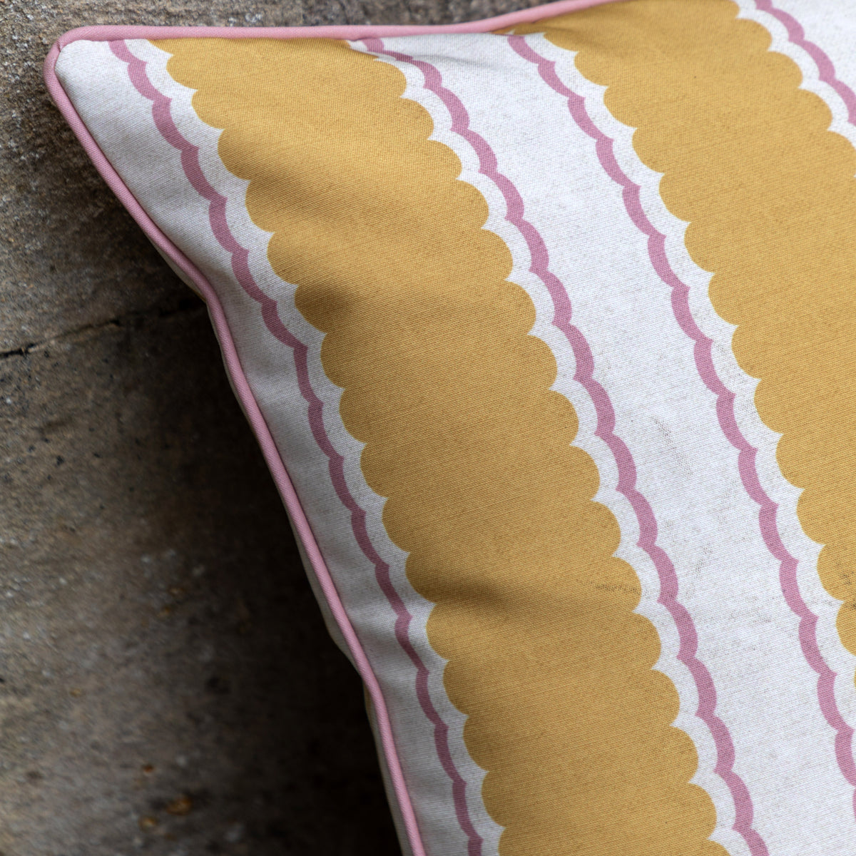 Gallery Direct Calivana Stripe Cushion Ochre/Pink Poly Filled - image 3