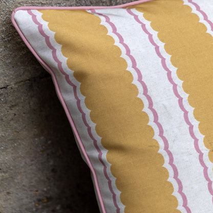 Gallery Direct Calivana Stripe Cushion Ochre/Pink Poly Filled - image 3