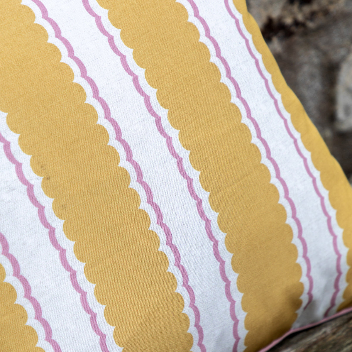 Gallery Direct Calivana Stripe Cushion Ochre/Pink Poly Filled - image 4