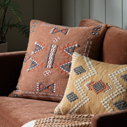 Gallery Direct Arlo Embellished Cushion Brown Feather Filled - image 1