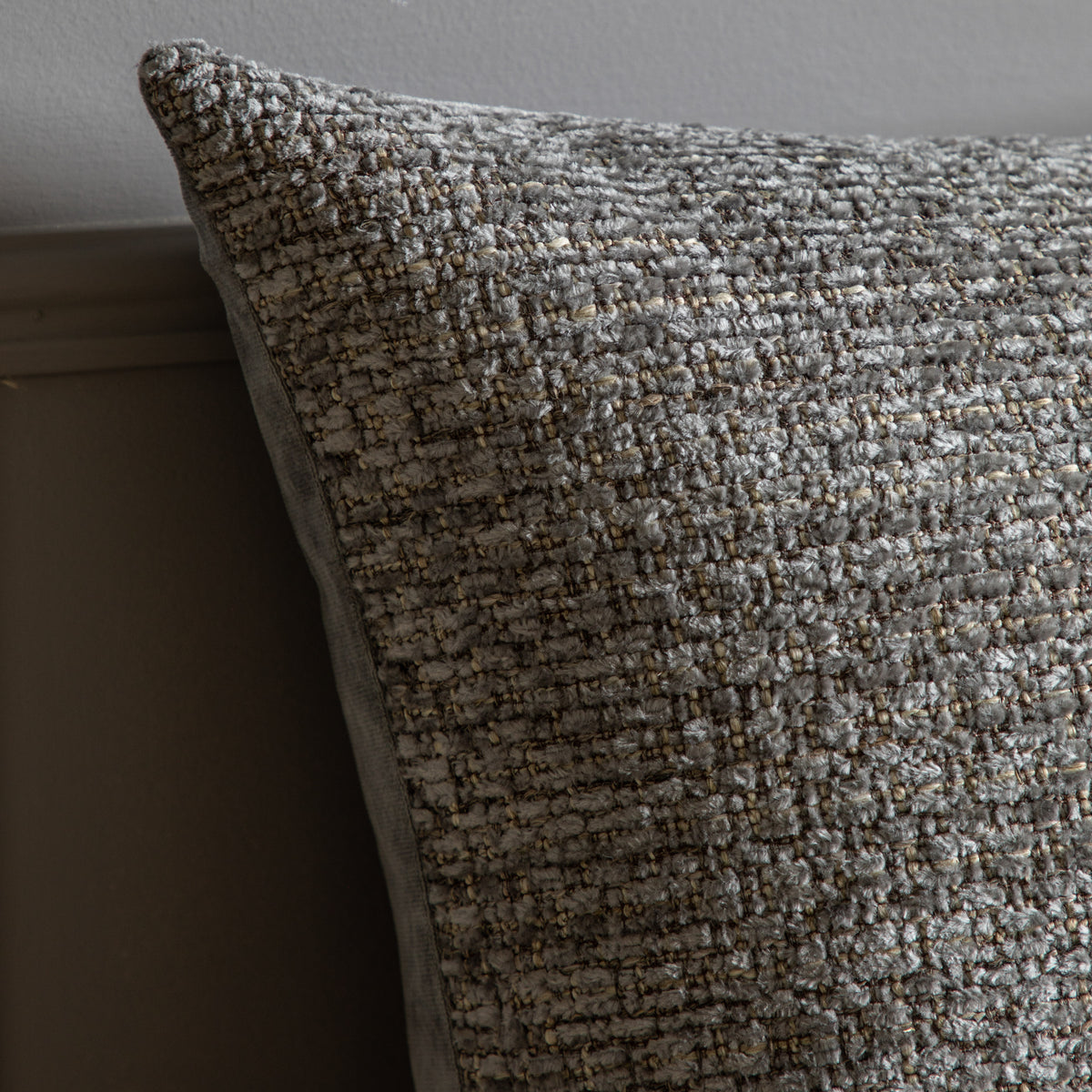 Gallery Direct Chenille Cushion Grey Poly Filled - image 3