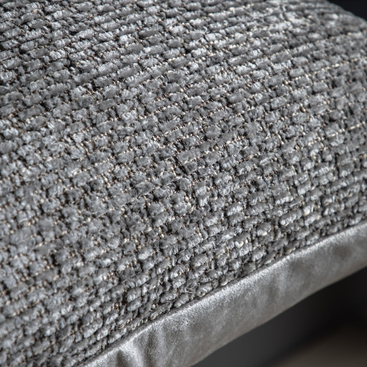 Gallery Direct Chenille Cushion Grey Poly Filled - image 4