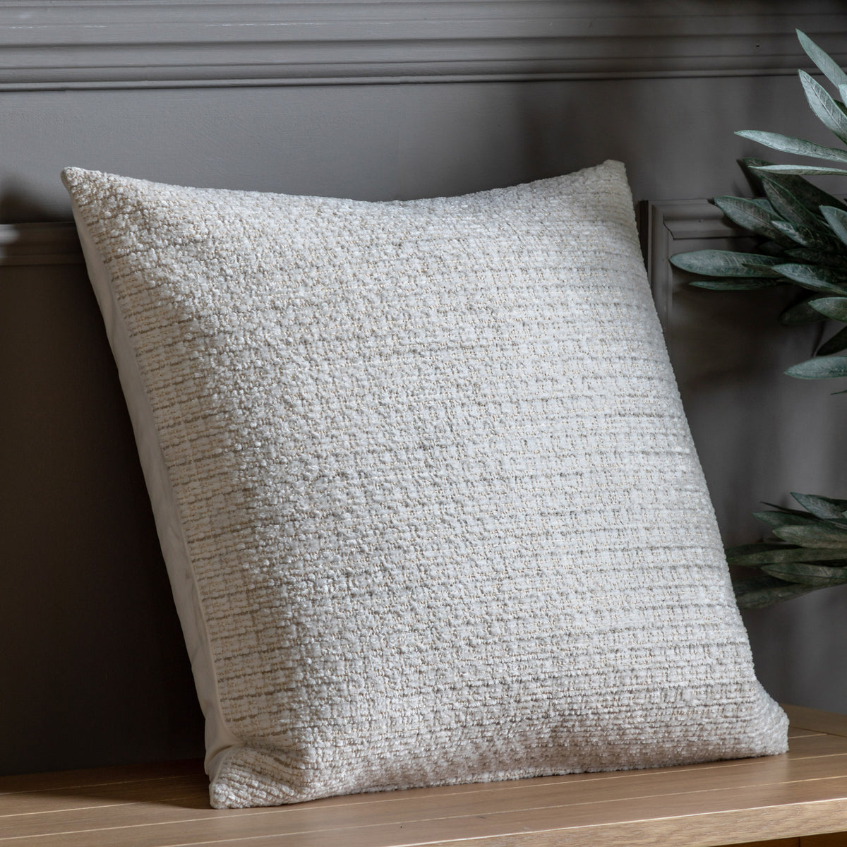 Gallery Direct Chenille Cushion Natural Poly Filled - image 1