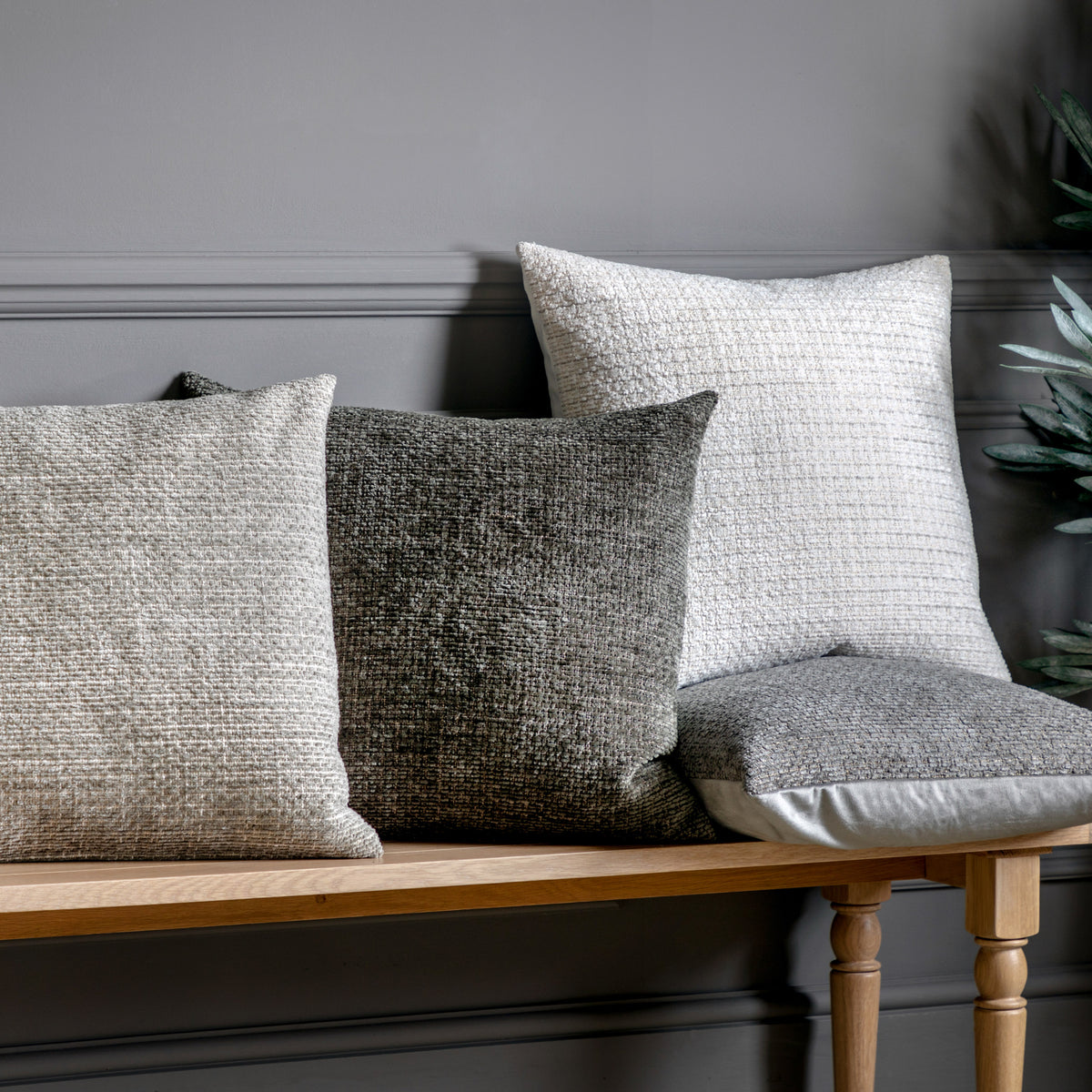 Gallery Direct Chenille Cushion Natural Poly Filled - image 5