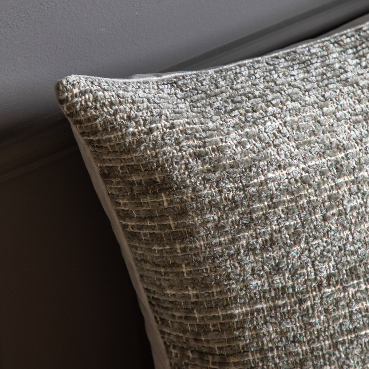 Gallery Direct Chenille Cushion Taupe Poly Filled - image 3
