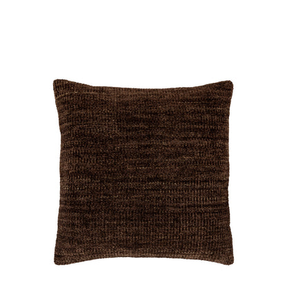 Gallery Direct Kendal Chenille Cushion Brown Feather Filled - image 2
