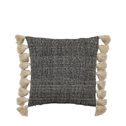 Gallery Direct Woven Cushion with Tassels Black Poly Filled - image 2