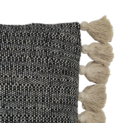 Gallery Direct Woven Cushion with Tassels Black Poly Filled - image 6